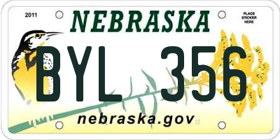 NE license plate BYL356