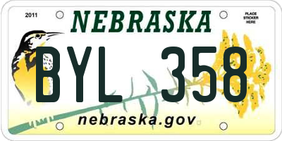 NE license plate BYL358
