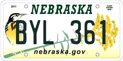NE license plate BYL361