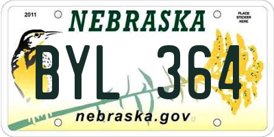NE license plate BYL364