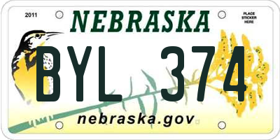 NE license plate BYL374