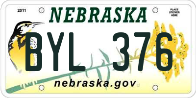 NE license plate BYL376
