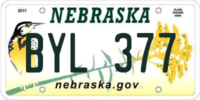 NE license plate BYL377