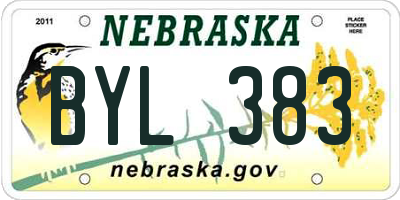 NE license plate BYL383