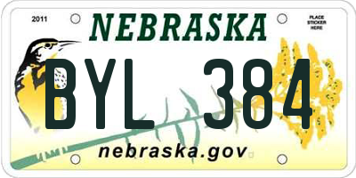 NE license plate BYL384