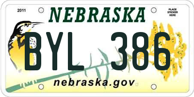 NE license plate BYL386