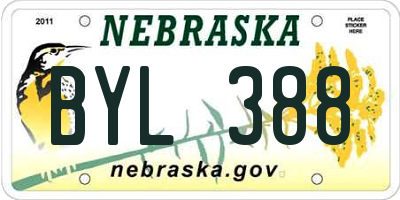 NE license plate BYL388