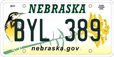 NE license plate BYL389