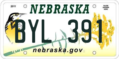 NE license plate BYL391