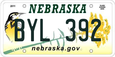 NE license plate BYL392