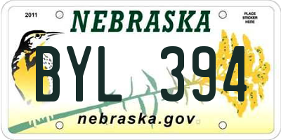 NE license plate BYL394