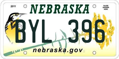 NE license plate BYL396