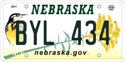 NE license plate BYL434