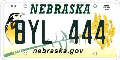 NE license plate BYL444