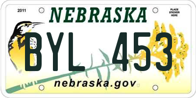 NE license plate BYL453