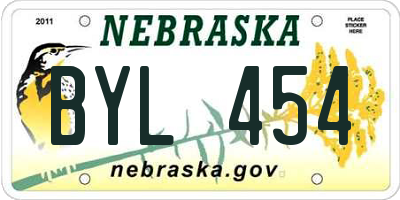 NE license plate BYL454