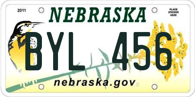 NE license plate BYL456