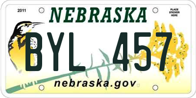 NE license plate BYL457