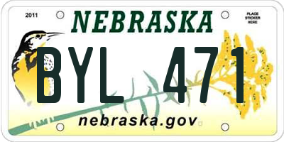 NE license plate BYL471