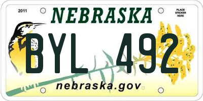 NE license plate BYL492