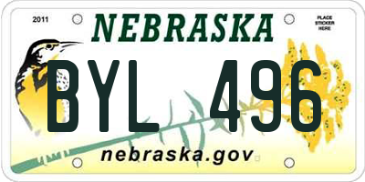 NE license plate BYL496