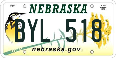 NE license plate BYL518