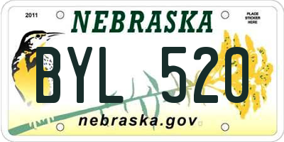 NE license plate BYL520