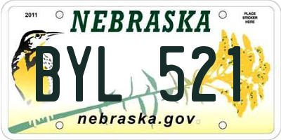 NE license plate BYL521