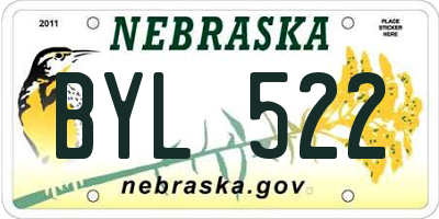 NE license plate BYL522