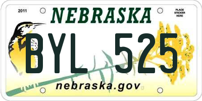 NE license plate BYL525
