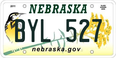 NE license plate BYL527