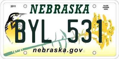 NE license plate BYL531