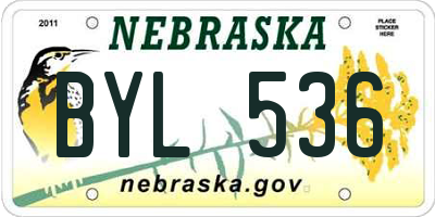 NE license plate BYL536