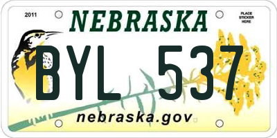 NE license plate BYL537