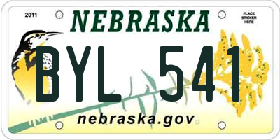 NE license plate BYL541