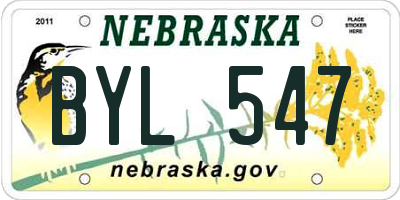 NE license plate BYL547