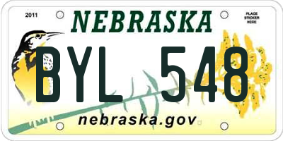 NE license plate BYL548