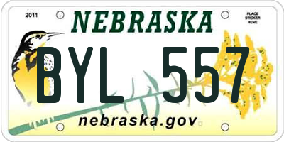 NE license plate BYL557