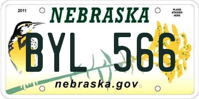 NE license plate BYL566
