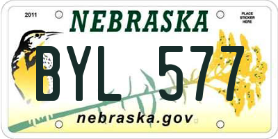 NE license plate BYL577