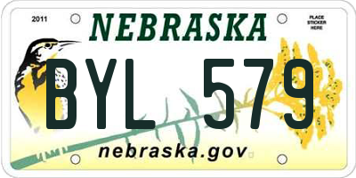 NE license plate BYL579