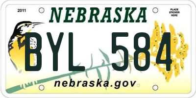 NE license plate BYL584