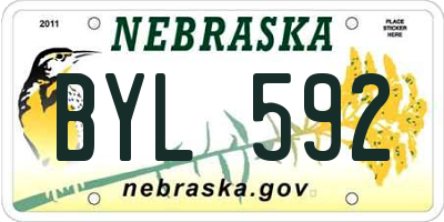 NE license plate BYL592