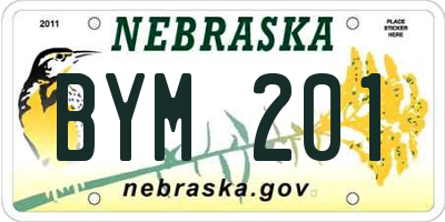 NE license plate BYM201