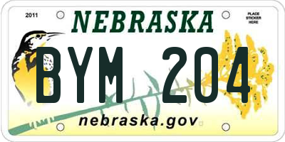 NE license plate BYM204