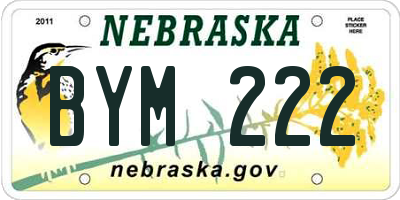 NE license plate BYM222
