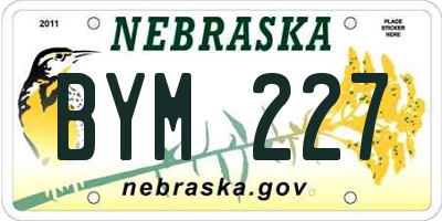 NE license plate BYM227