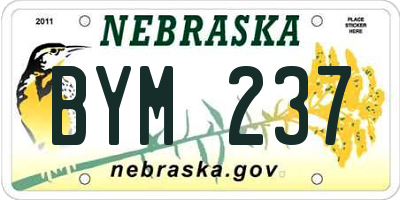 NE license plate BYM237