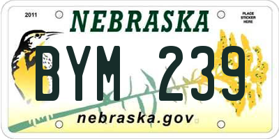 NE license plate BYM239