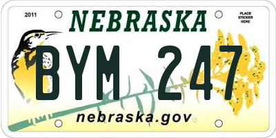 NE license plate BYM247